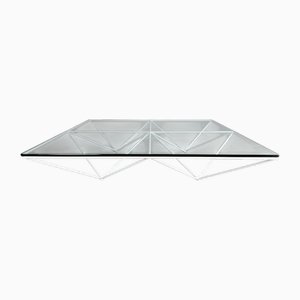 Coffee Table in Metal and Glass from B&b Italia, 1980s