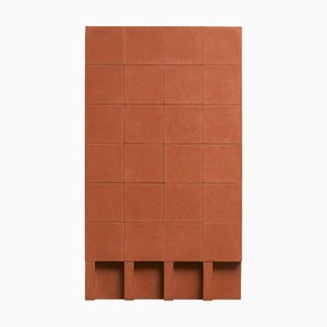 Brutalist Concrete Wall Art in Burnt Orange by Tom's Factory