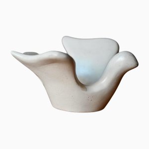Swedish Bird Candleholder in White Ceramic from Guldkroken Hjo