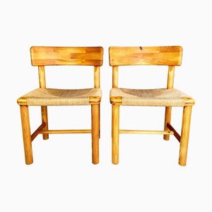 Mid-Century Modern Stühle aus Kiefernholz, 2er Set