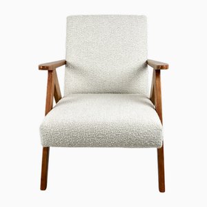 Butaca modelo B-310 de Boucle vintage en blanco marfil, años 70