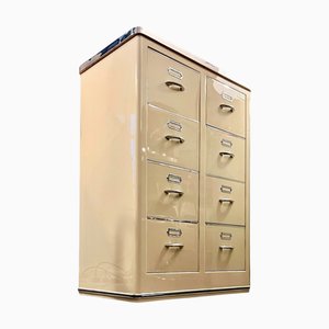 Metal Filing Cabinet by Hansen Berlin, 1950s Steel quality Highboard Chest of Drawers