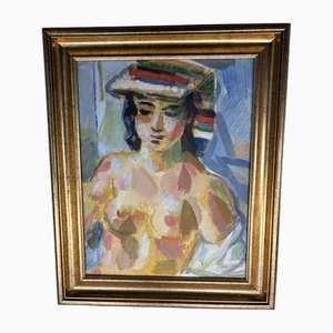 Jules Schyl, Porträt, 1950, Ölgemälde