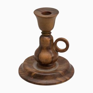 Spanischer Vintage Kerzenhalter aus Holz, 1960