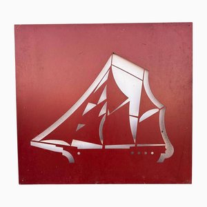 Metal Panel with Abstract Ship Motif