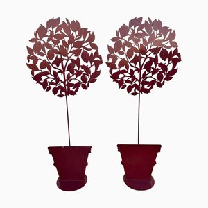 Tree-Shaped Decorations in Iron, Set of 2