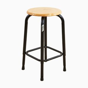 Wooden and Metal Stool, 1980s