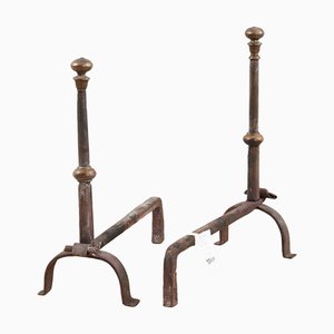 Morillos antiguos de hierro forjado. Juego de 2