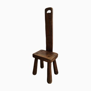 French Brutalist Oak Side Chair, 1965