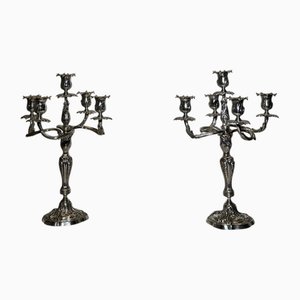 Silver-Plated Candleholders by Wiskemann, Set of 2