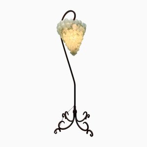 Grape Glass Floor Lamp in Wrought Iron