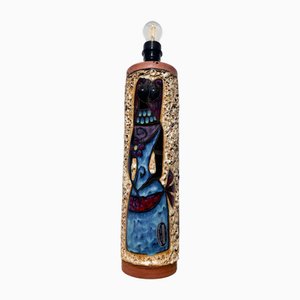 Ceramic Lamp with Leather Finish