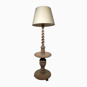 Antique Oak Floor Lamp