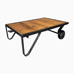 Industrial Coffee Table on Wheels