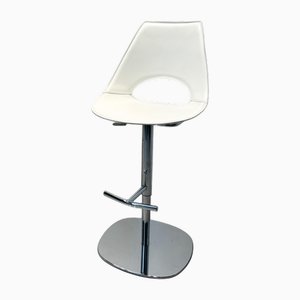 Bar Stool in White Leather