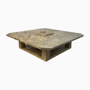 Vintage Coffee Table in Marble with Centerpiece