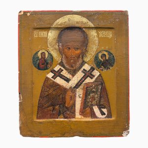 Antique Icon of St. Nicholas the Wonderworker, 18th-19th Century