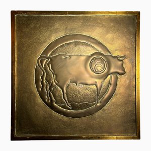 Brass Etched Bull, 1970s