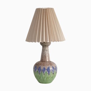 Lampe de Bureau Scandinave en Faïence de Tilgmans, Suède 1955
