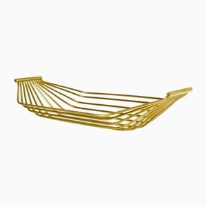 Large Mid-Century Austrian Brass Wire Fruit Basket in the style of Carl Auböck, 1950s