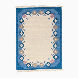 Vintage Scandinavian Style Flat Weave Kilim Rug