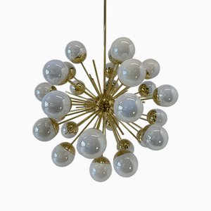 Mid-Century Sputnik Kronleuchter aus Muranoglas & Messing, 2000er