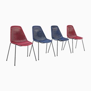 Vintage Basket Chairs by Gian Franco Legler, 1950s, Set of 4
