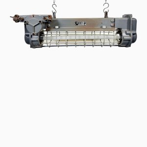 Lampada a tubo industriale grigia di Elektrosvit, anni '70
