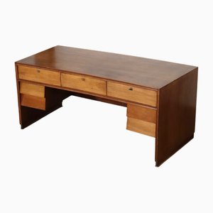 Curved Director's Desk in Walnut, Italy, 1940s