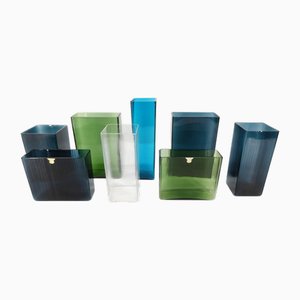 Isi Vases in Stained Glass by Lennart Andersson for Gullaskruf, 1960s, Set of 8
