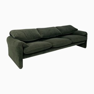 Italian Modern Green Maralunga Sofa by Vico Magistretti for Cassina, 1970s