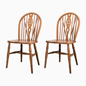 Mid-Century Windsor Style Country House Dining Chairs, Set of 2