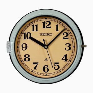 Vintage Blue Ships Wall Clock from Seiko, 1970s