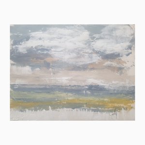 Christian Feltin, Horizon Maritime, Acrylique sur Papier, Encadré