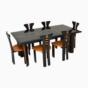 Lackierter italienischer Vintage Esstisch und Stühle von Pierre Cardin für Roche Bobois, 1970er, 7er Set