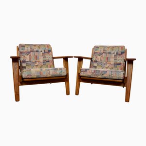 GE-290 Armlehnstühle aus Teak von Hans J Wegner für Getama, 1950er, 2er Set