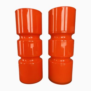Fitz Tischlampen aus Rotem Glas von Habitat, Polen, 1990er, 2er Set