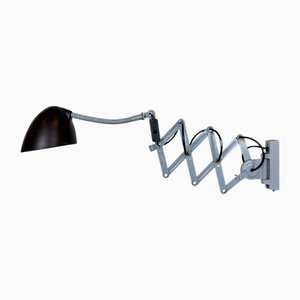 Graue Industrielle Scissor Wandlampe von Elektroinstala, 1960er