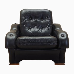 Italian Black Armchair, 1980s