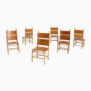Vintage Kentucky Esszimmerstühle von Carlo Scarpa für Bernini, 1970er, 6er Set