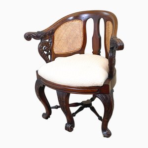 Mahogany Bürgermeister Desk Chair, 1860s