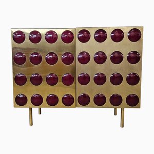 Brass 2-Door Sideboard, 1980s