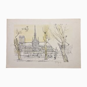 Marcel Genay, Notre-Dame-De-Paris, Lithograph, 1970s