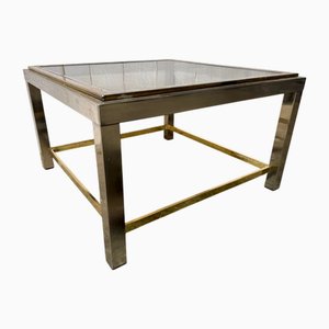 Mid-Century French Brass and Chrome Coffee Table, 1965