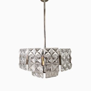 Vintage Hängelampe aus Kristallglas von Egon Hillebrand für Hillebrand Lighting, 1960er