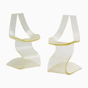 Set de Chaises Sculpturales en Verre Acrylique par Michel Dumas pour Atelier Michel Dumas, 1970s