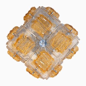 Lampada da soffitto in vetro di Murano di Toni Zuccheri, anni '60