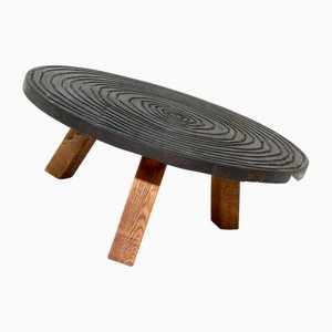 Vintage Oak Tripod Coffee Table, 1960s