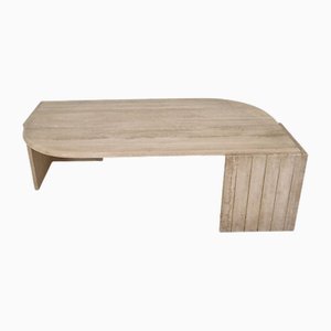 Tavolino da caffè in travertino, Italia, anni '80