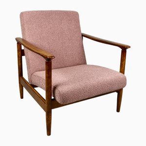 Poltrona GFM-142 in Bouclé rosa attribuita a Edmund Homa, anni '70